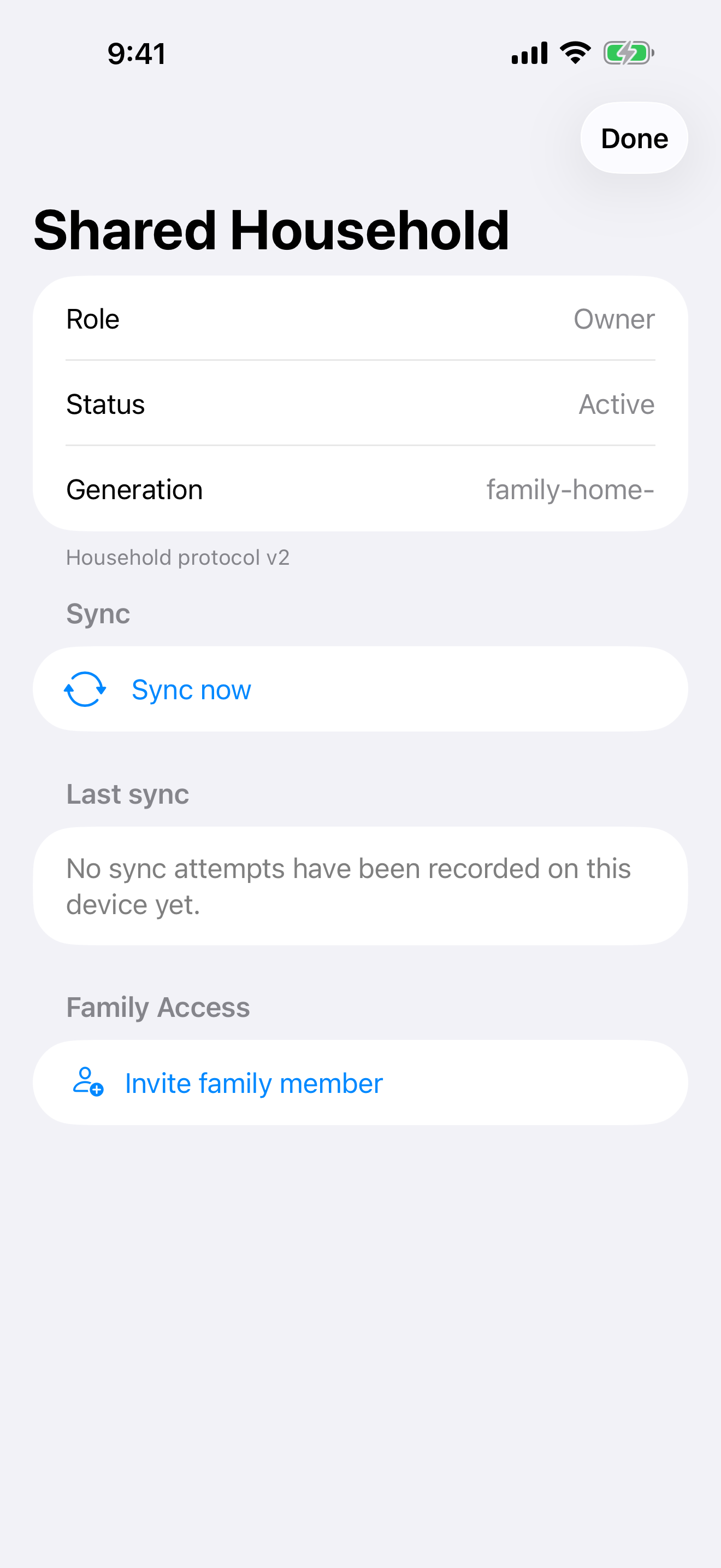 Dispensa Shared Household status
