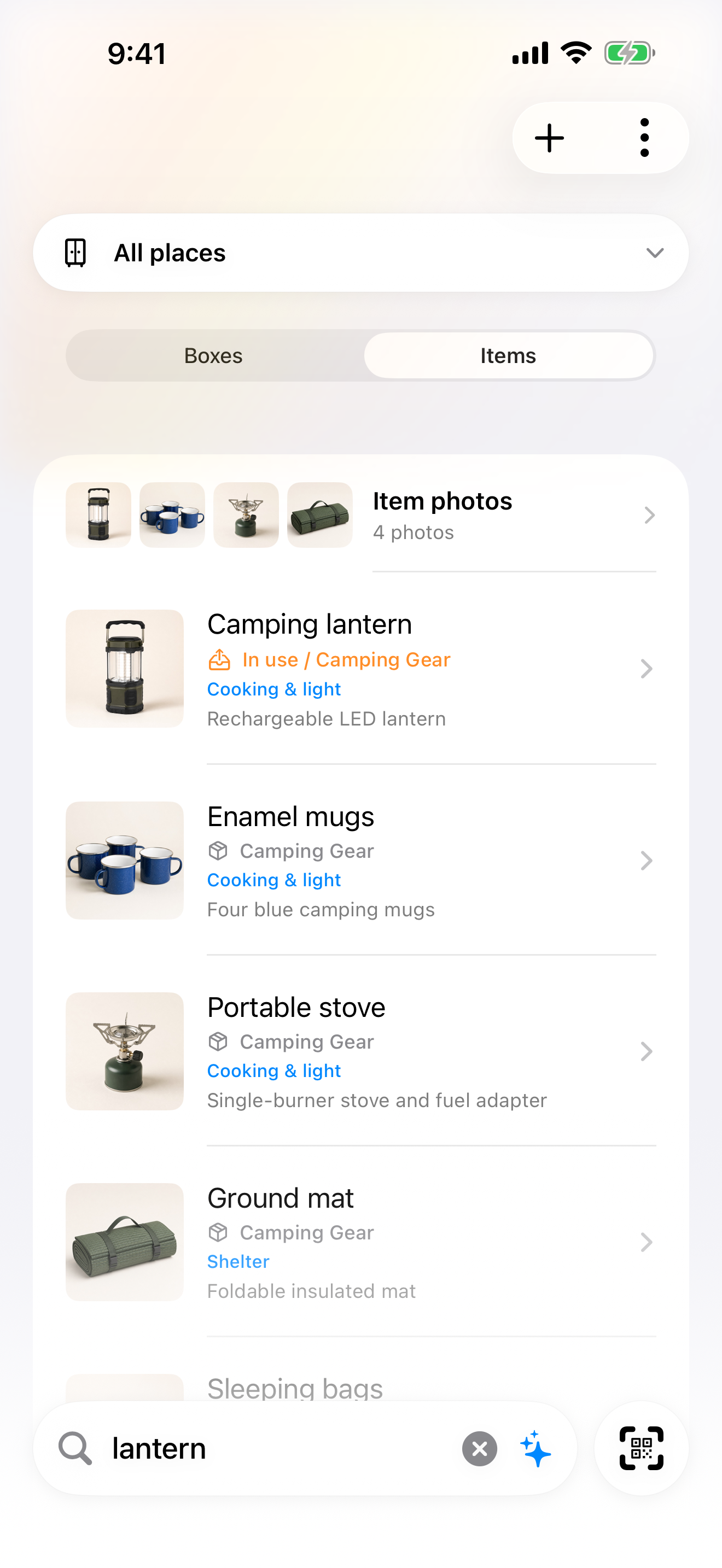 Dispensa item search results