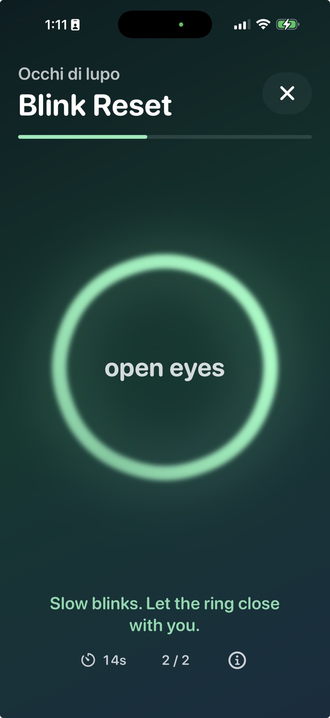 Blink Reset full-screen exercise