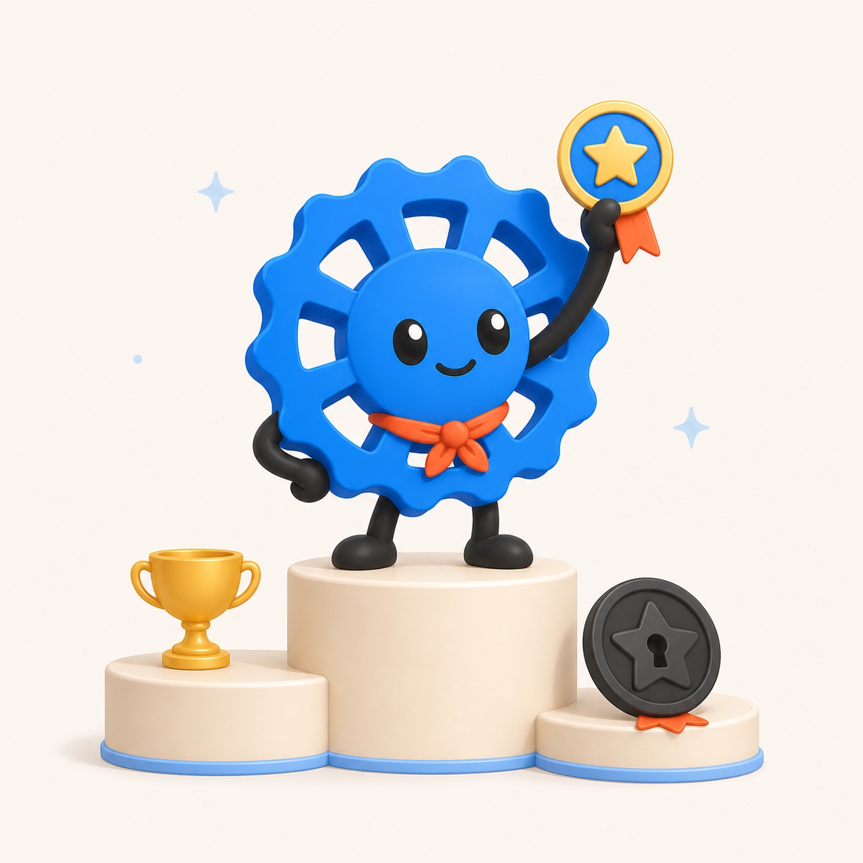 Rotti celebrating an achievement from the top of a winners’ podium